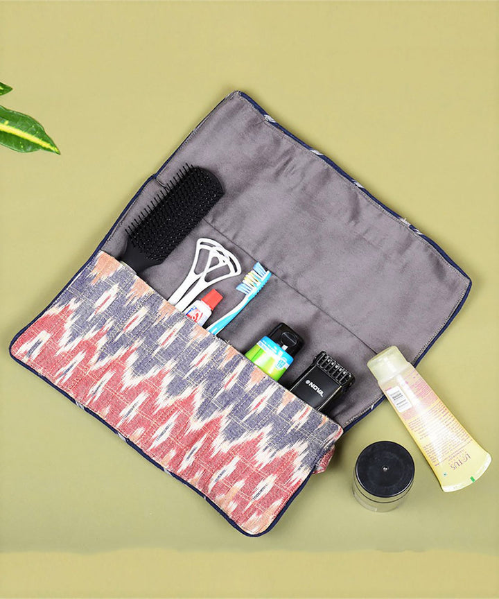 Multicolor handcrafted cotton folding toiletry pouch