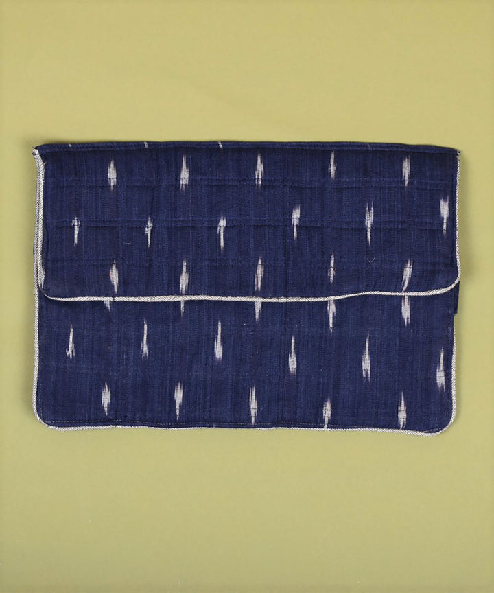 Blue grey handcrafted cotton folding toiletry pouch