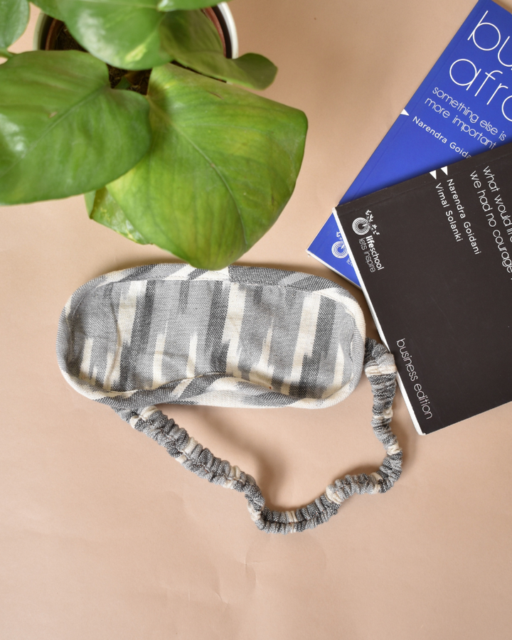 Grey handcrafted cotton eye mask
