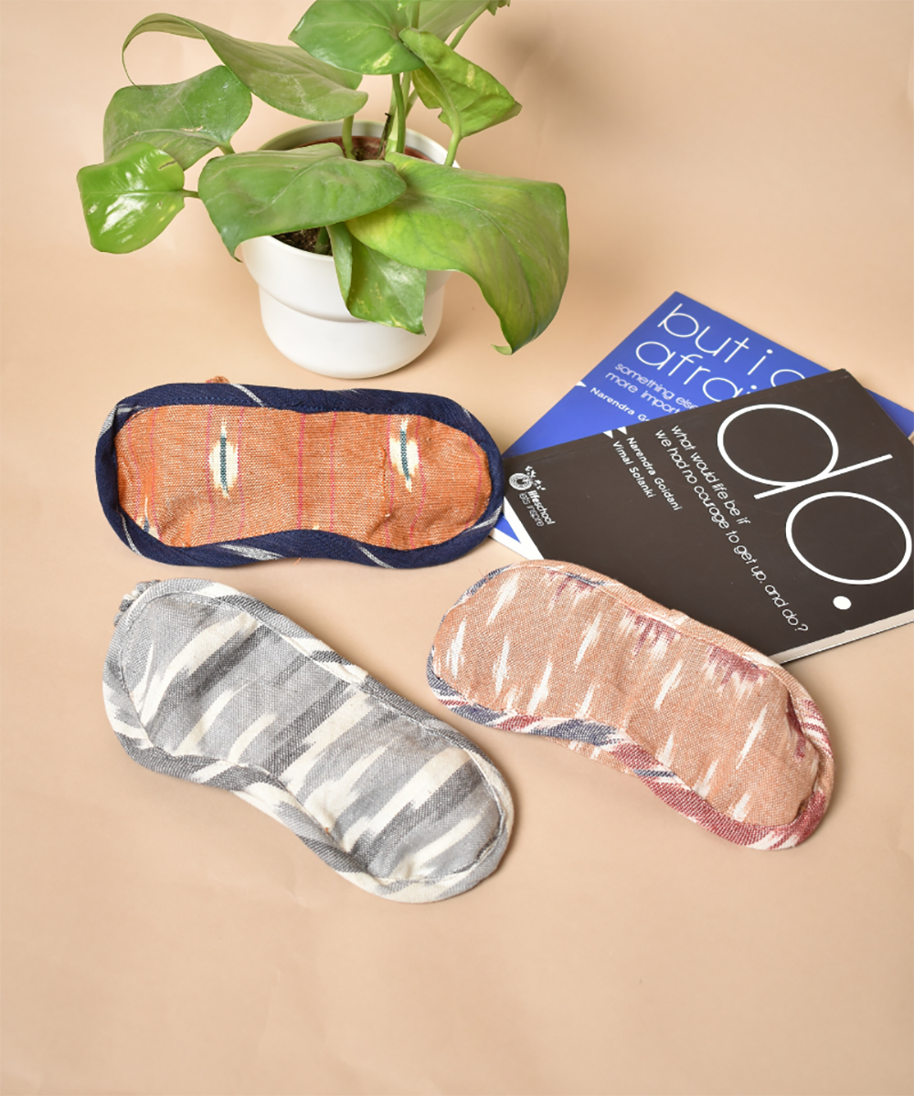 Cream handcrafted cotton eye mask