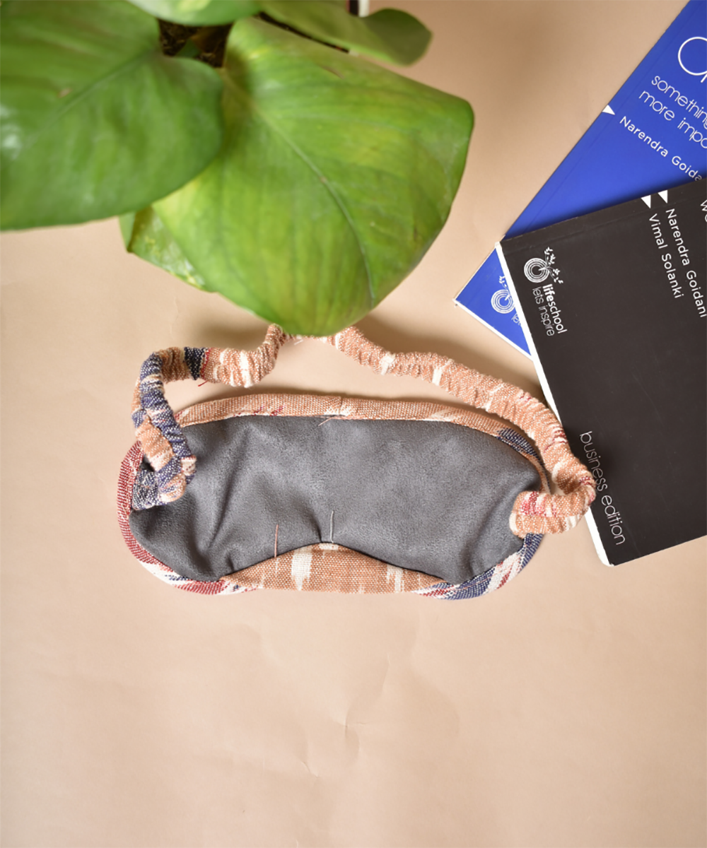 Cream handcrafted cotton eye mask