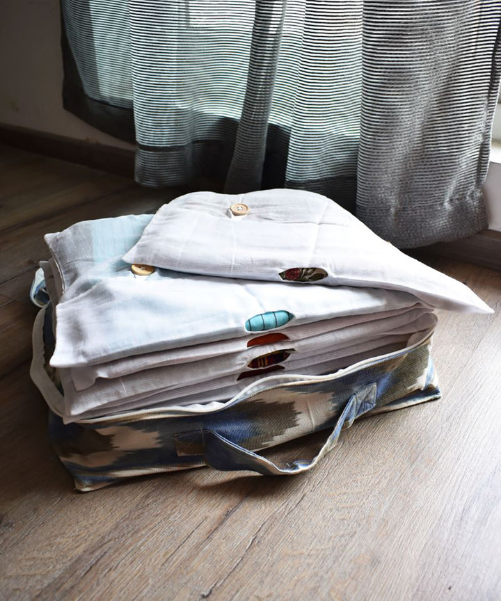 Multicolor handcrafted cotton saree storage bag