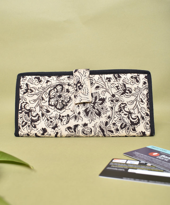 White black handcrated cotton jute ladies wallet
