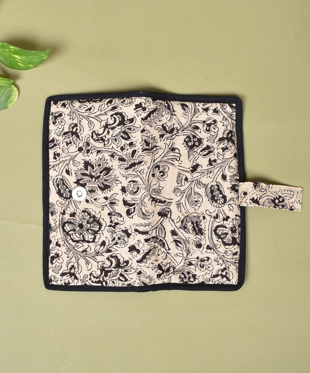 White black handcrated cotton jute ladies wallet