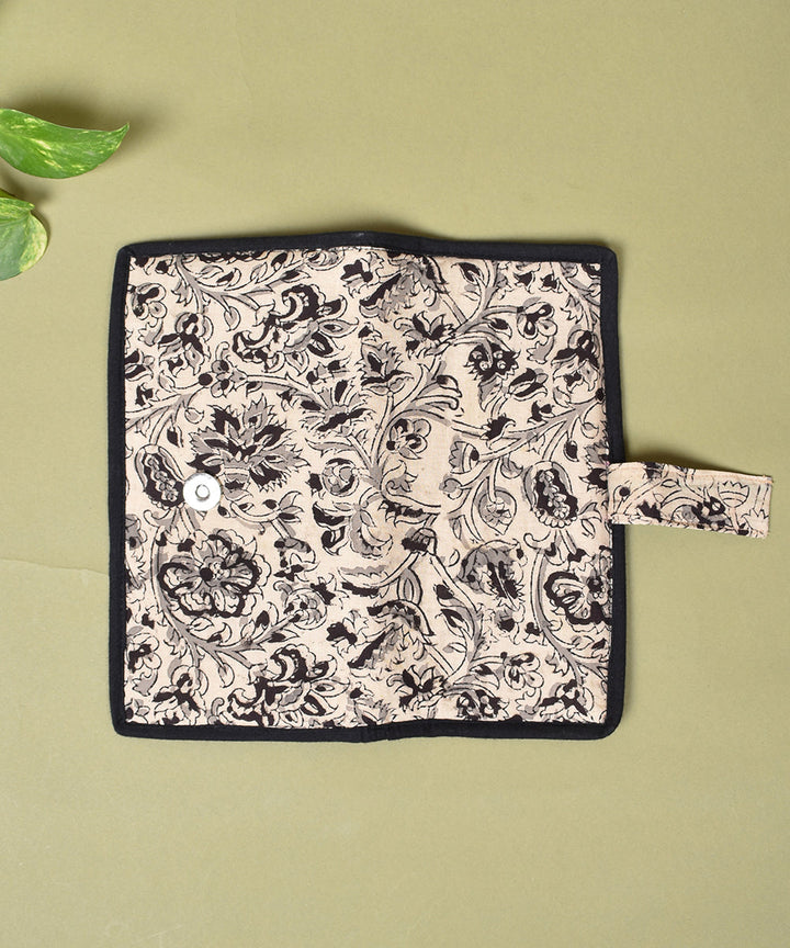 White black handcrated cotton jute ladies wallet