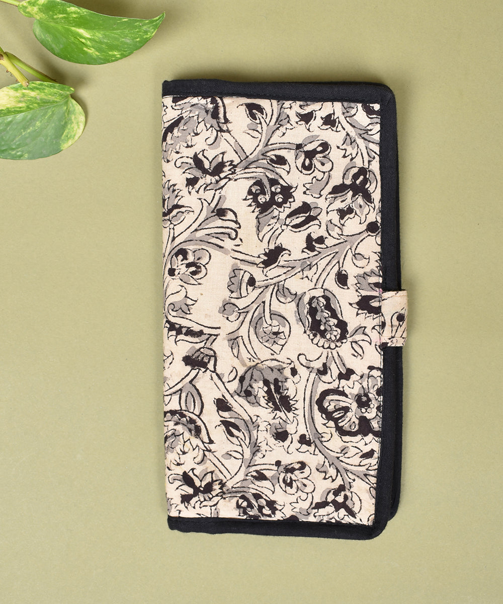 White black handcrated cotton jute ladies wallet