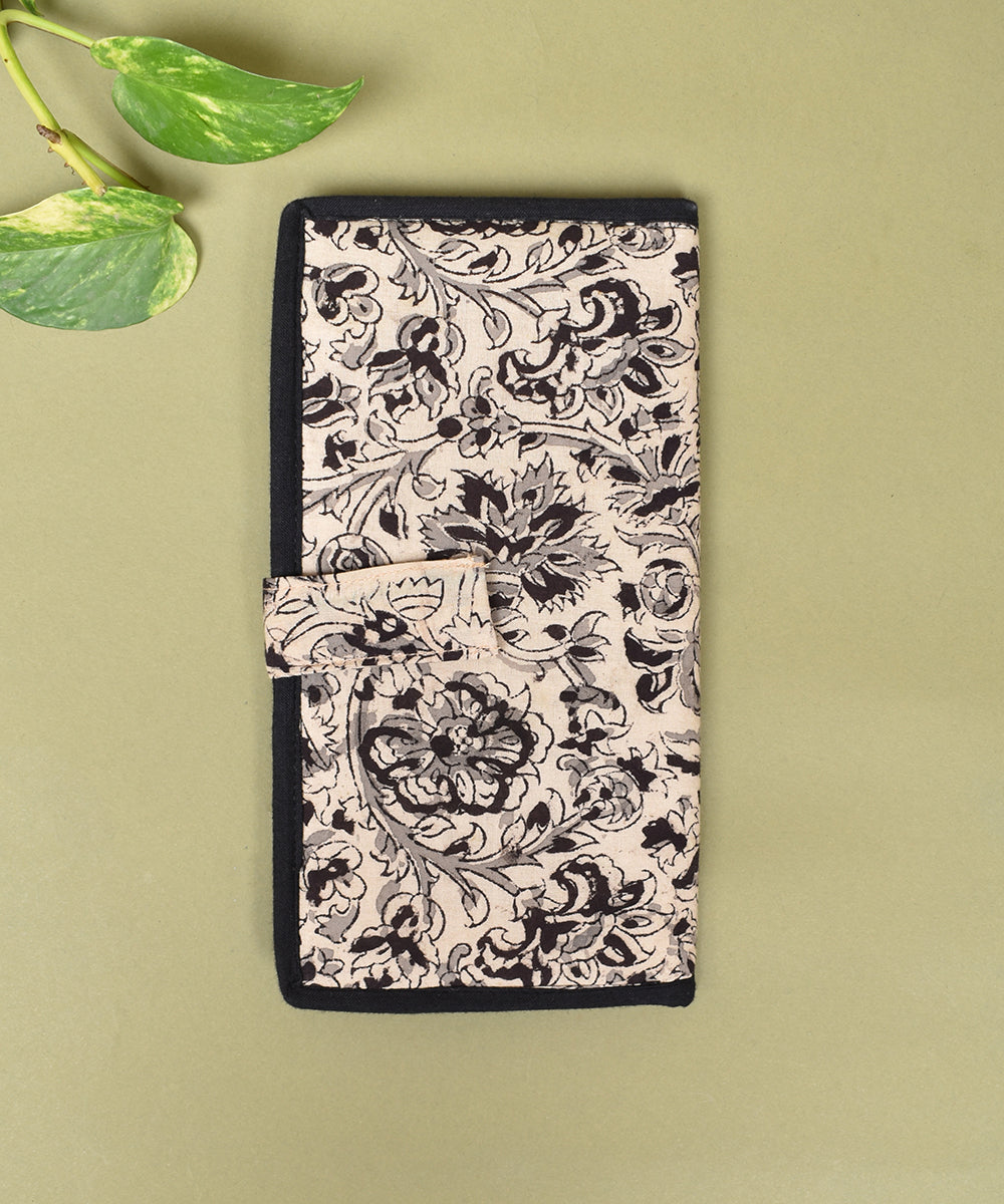 White black handcrated cotton jute ladies wallet