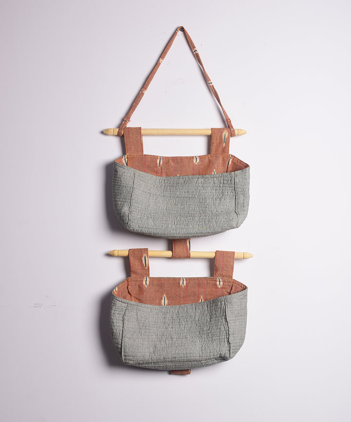 Grey handcrafted cotton wall stationary organiser