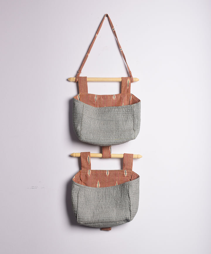 Grey handcrafted cotton wall stationary organiser