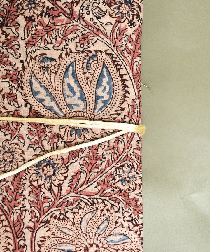 Multicolor handcrafted kalamkari cotton diary with dori