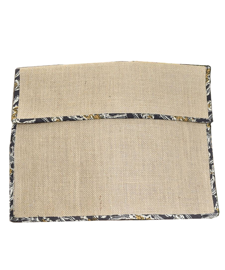 Beige handcrafted jute slip folder