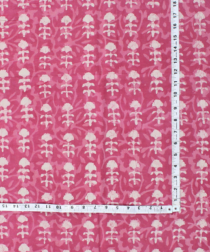 2.5m Pink handblock print cotton kurta cut piece