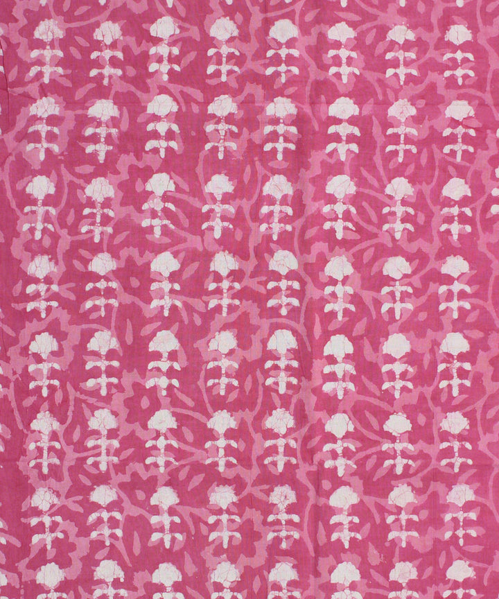 2.5m Pink handblock print cotton kurta cut piece