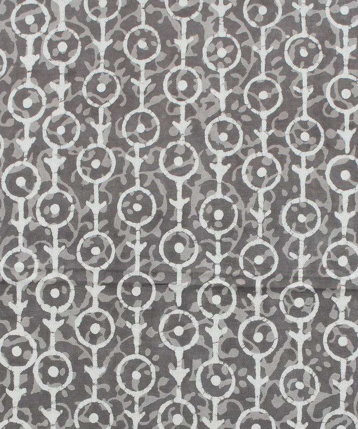 2.5m Grey handblock printed cotton kurta cut piece