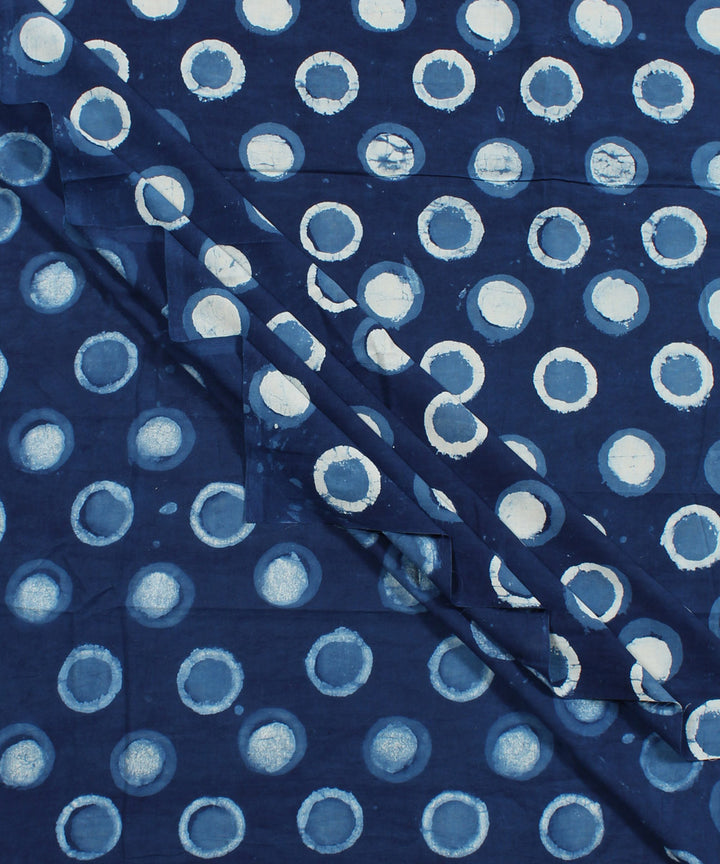 2.5m Blue handblock printed cotton kurta cut piece