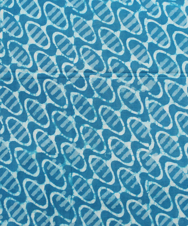 2.5m Light blue hand block printed cotton kurta cut piece