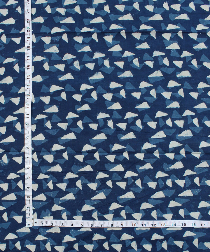 2.5m Indigo hand block printed cotton kurta cut piece