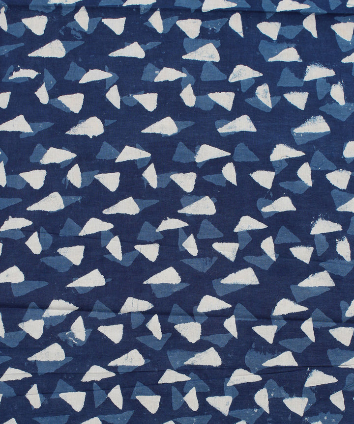 2.5m Indigo hand block printed cotton kurta cut piece