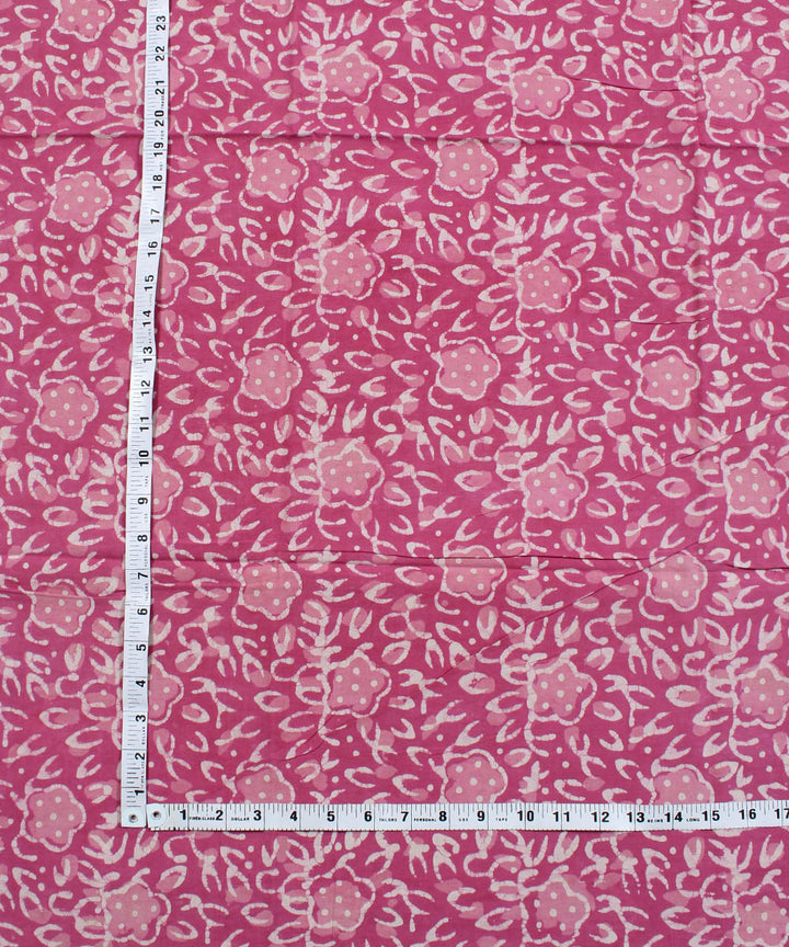 2.5m Pink white handblock print cotton kurta cut piece