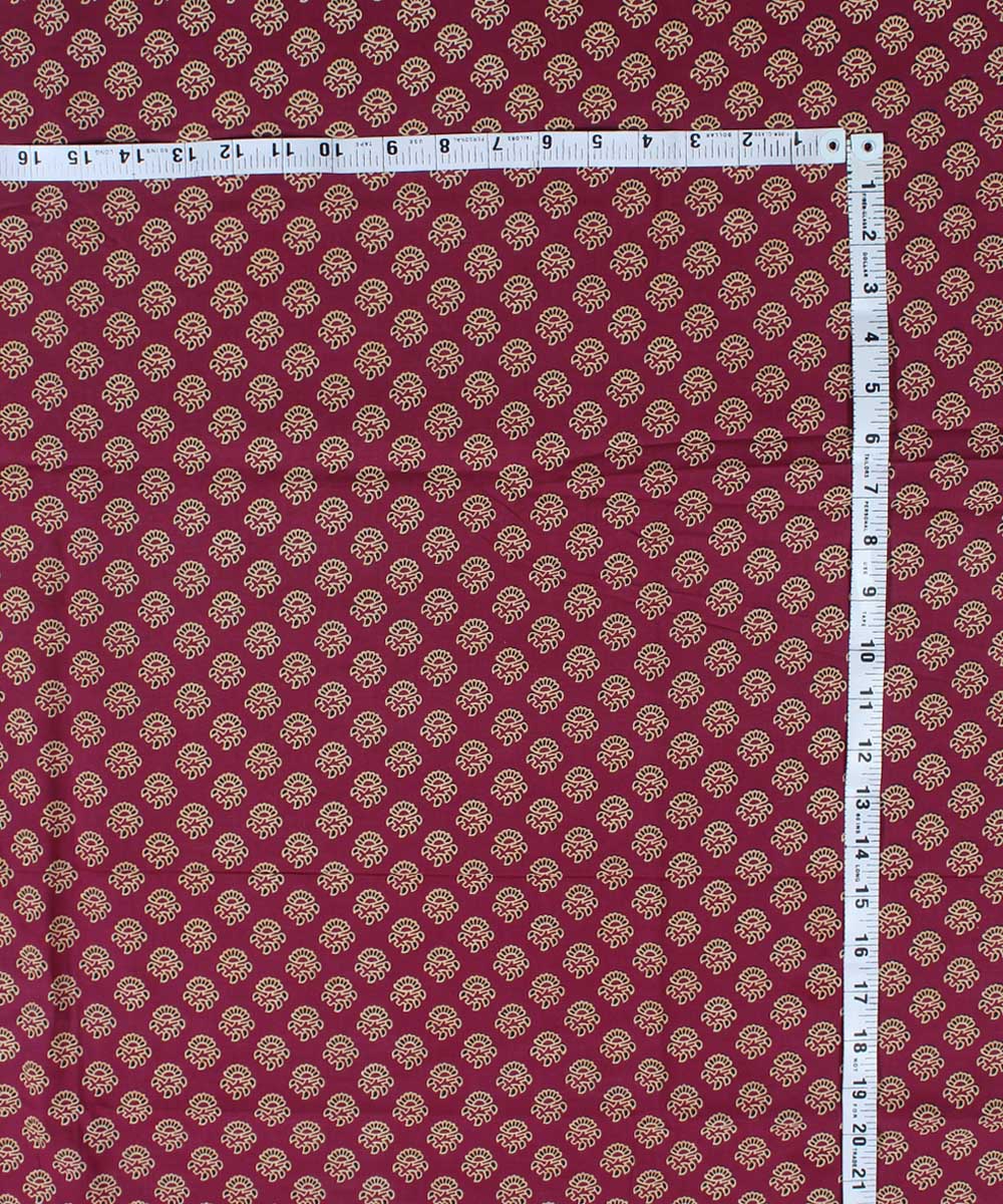 2.5m Mauve handblock print cotton kurta cut piece