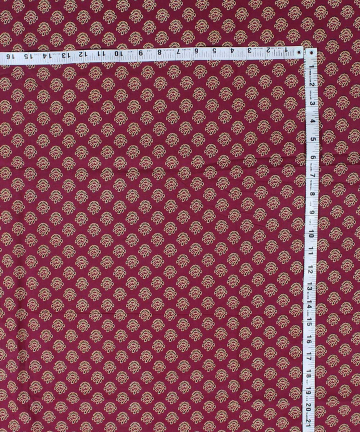 2.5m Mauve handblock print cotton kurta cut piece