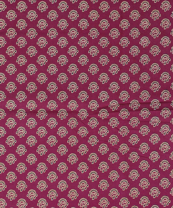 2.5m Mauve handblock print cotton kurta cut piece