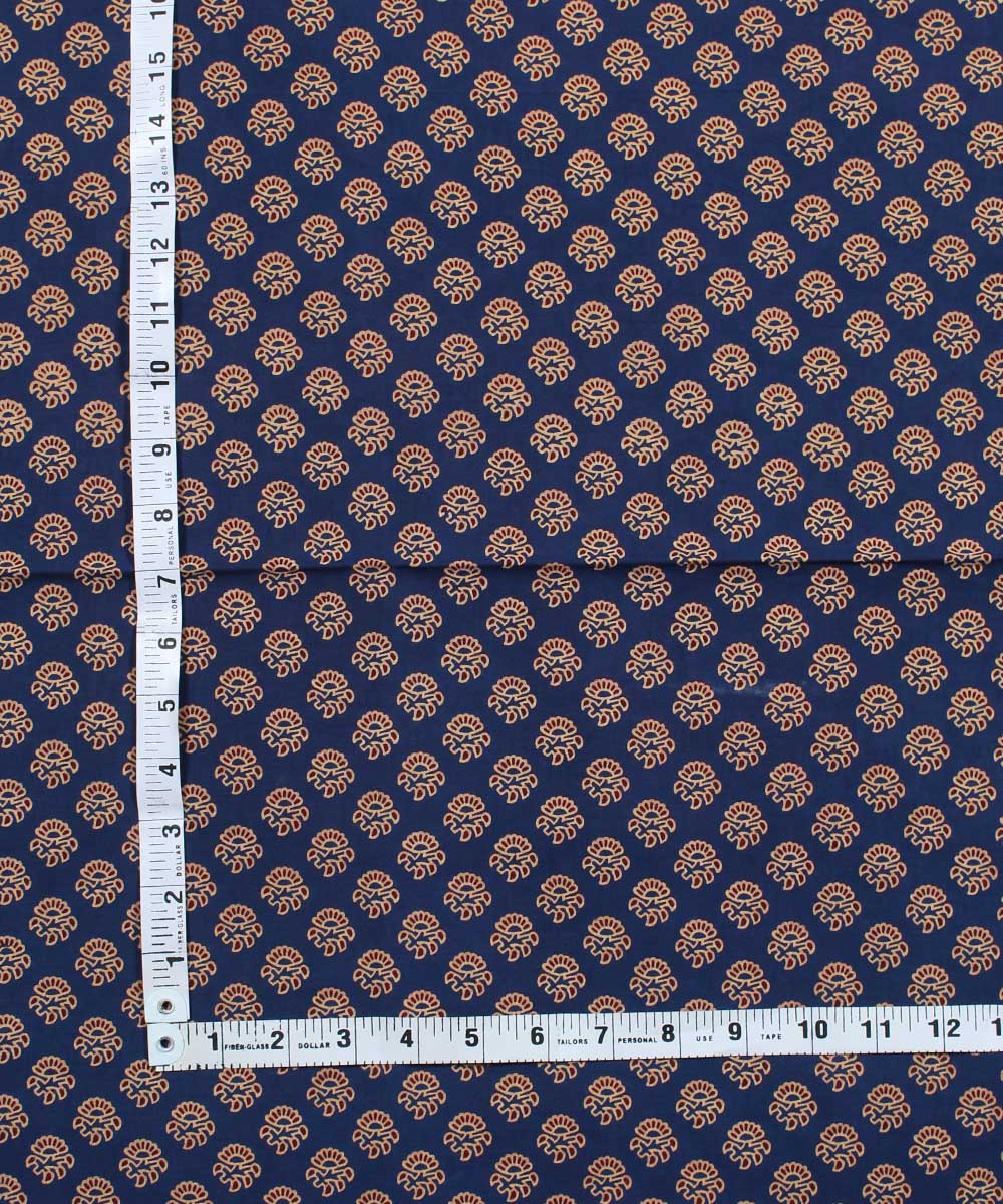 2.5m Indigo blue hand block print cotton kurta material