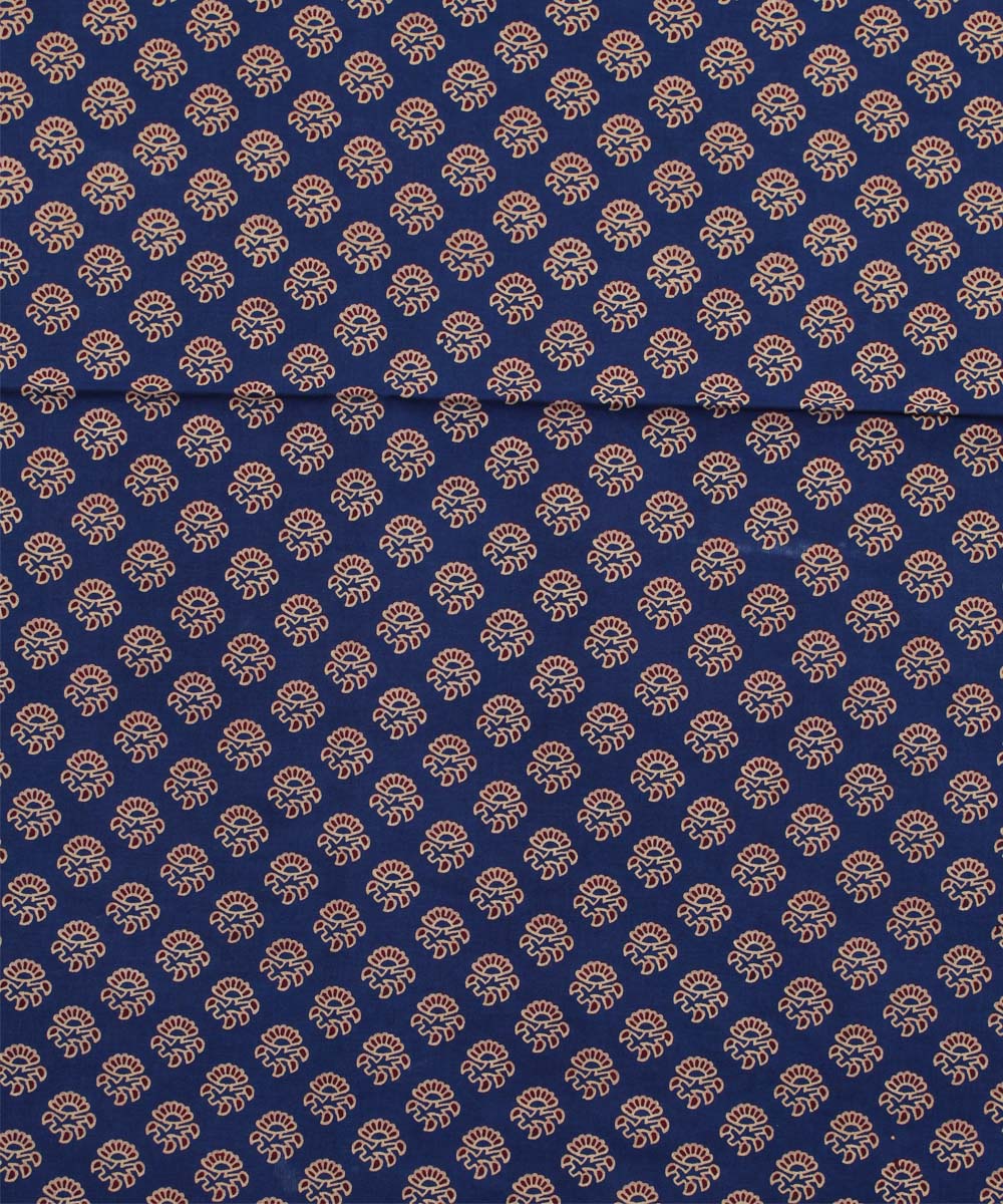 2.5m Indigo blue hand block print cotton kurta material