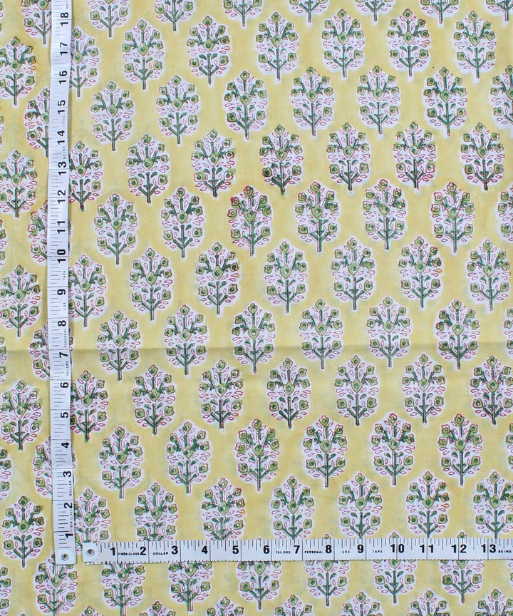 2.5m Yellow handblock print cotton kurta material