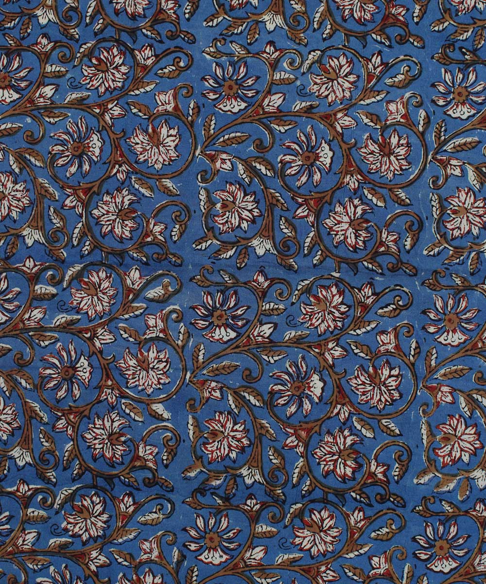 2.5m Blue hand block print cotton kurta material