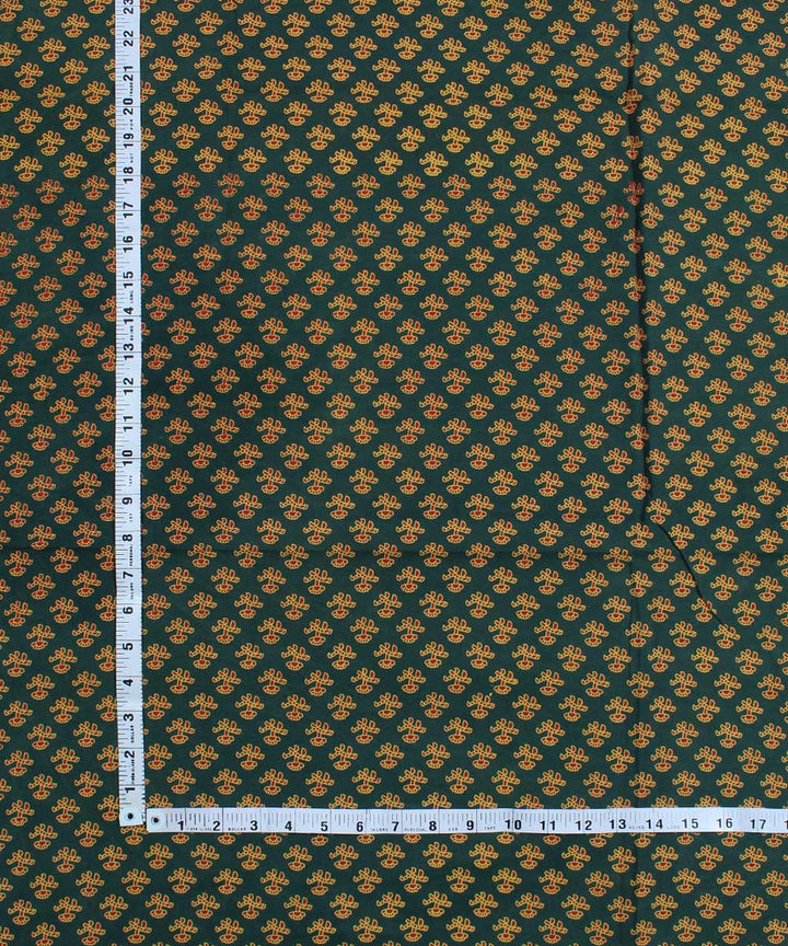 2.5m Dark green red handblock print cotton kurta material