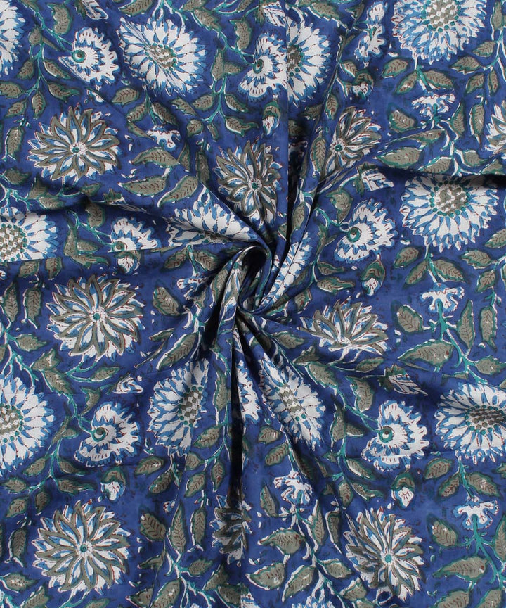 2.5m Navy blue handblock print cotton kurta material