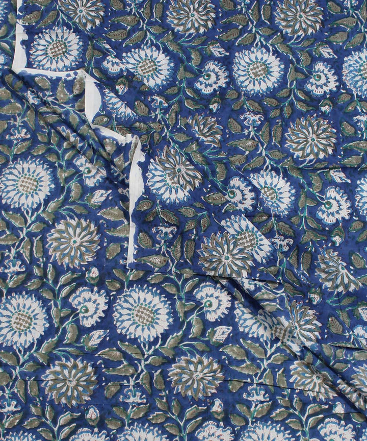 2.5m Navy blue handblock print cotton kurta material