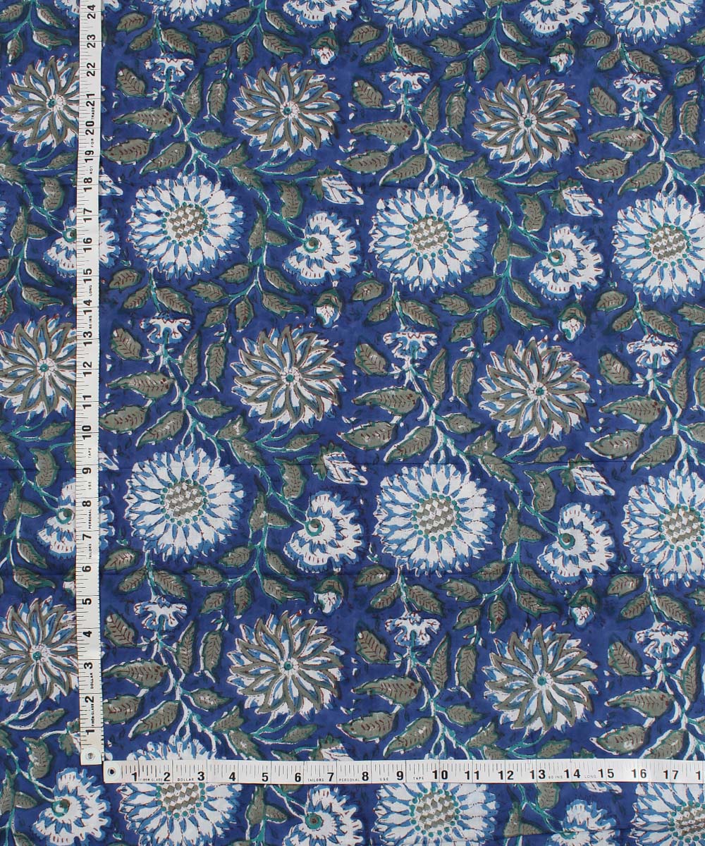 2.5m Navy blue handblock print cotton kurta material