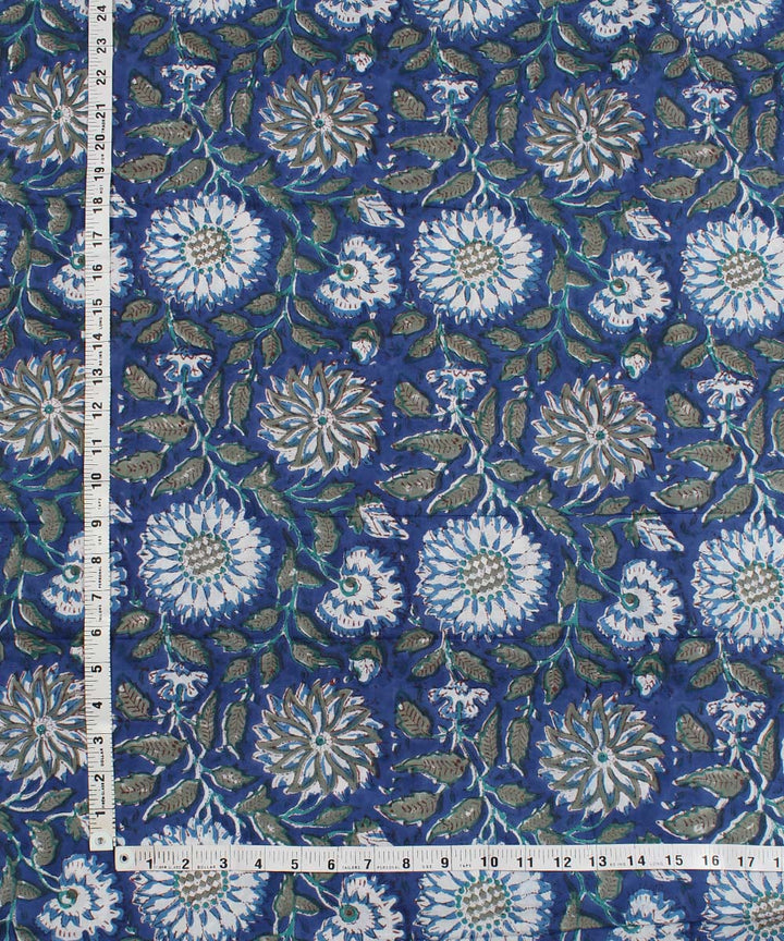 2.5m Navy blue handblock print cotton kurta material