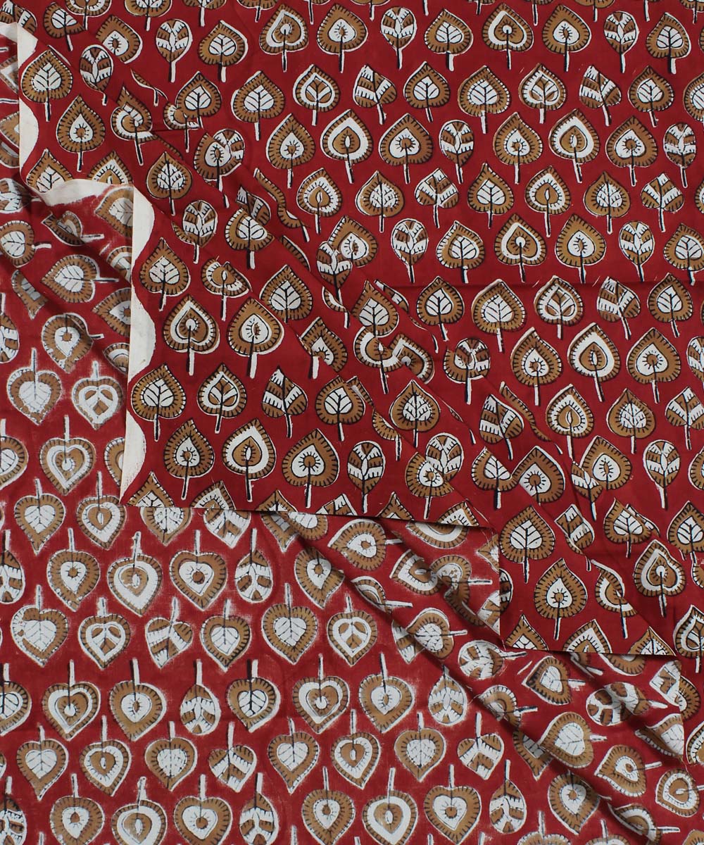 2.5m Red handblock print cotton kurta material