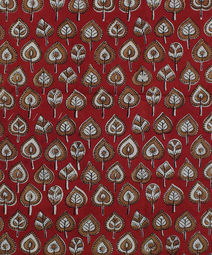 2.5m Red handblock print cotton kurta material