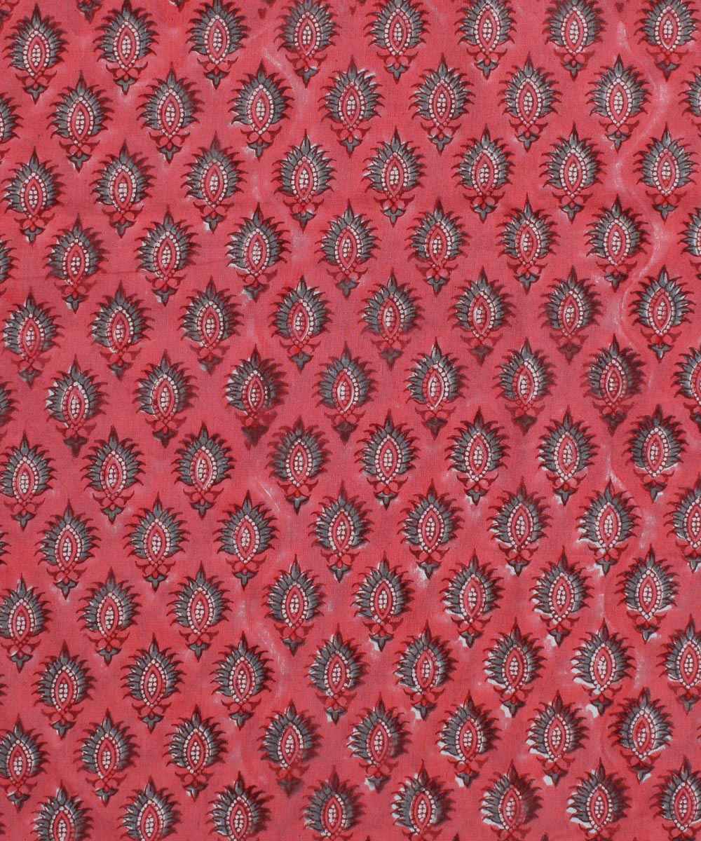 2.5m Pink handblock print cotton kurta material