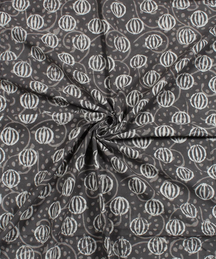 2.5m Grey white handblock print cotton kurta material