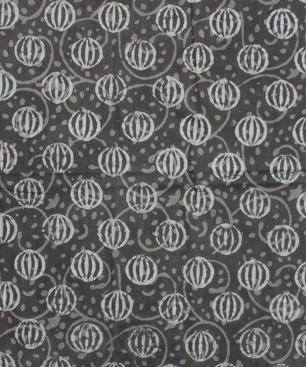 2.5m Grey white handblock print cotton kurta material