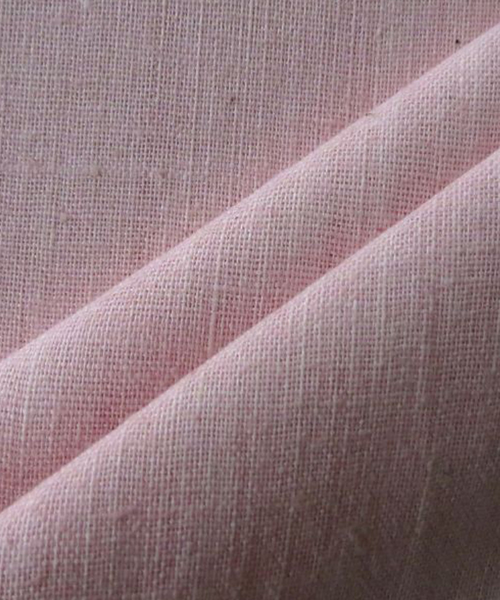 Pale pink cotton handspun handwoven fabric