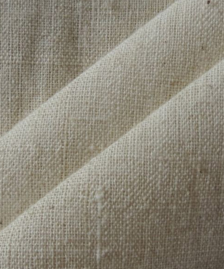 Beige handwoven organic handspun handwoven cotton fabric