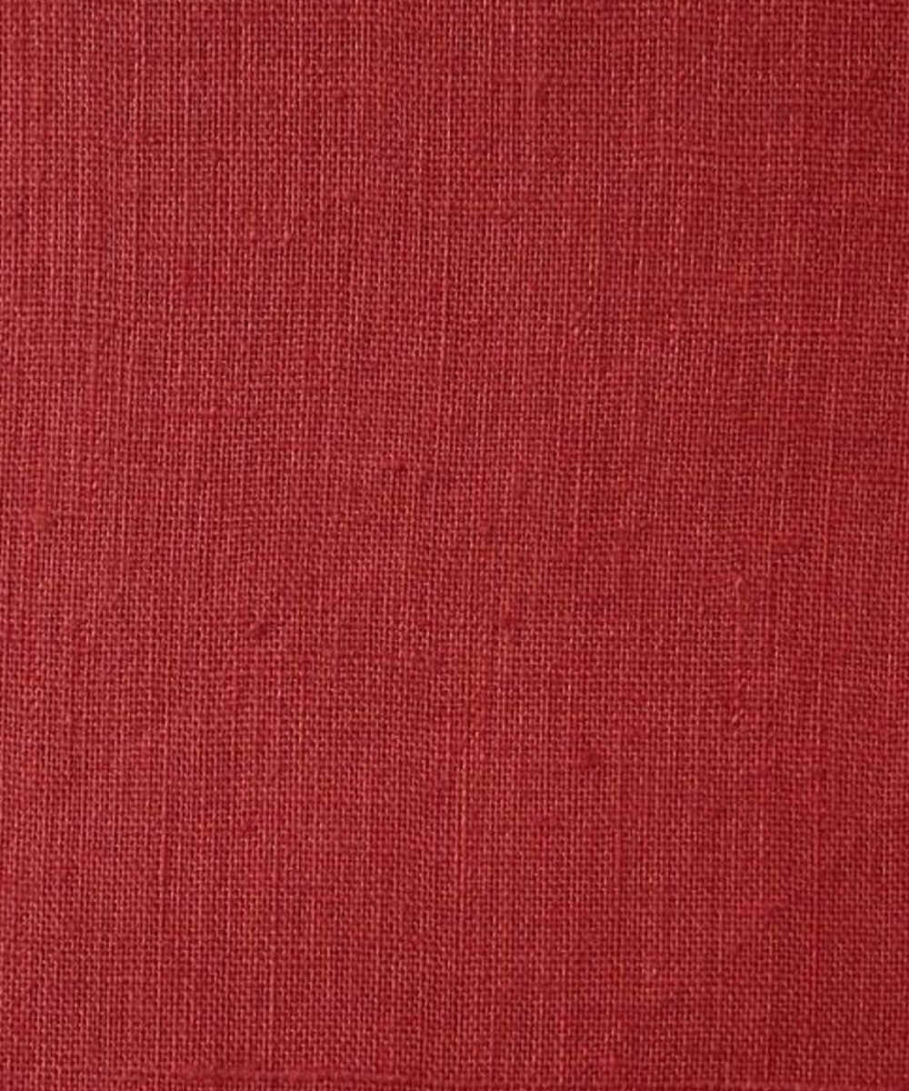 Red handwoven natural dyed handspun handwoven cotton fabric