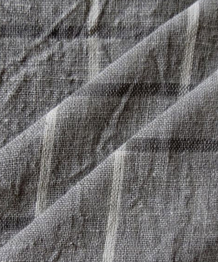Grey checks handwoven handspun handwoven cotton fabric