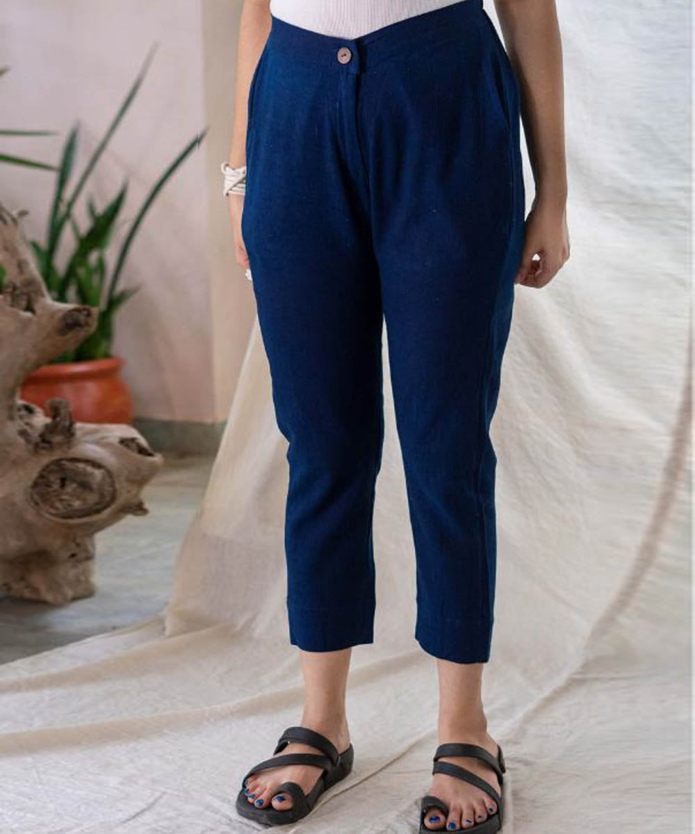 Indigo blue handcrafted ankle pant