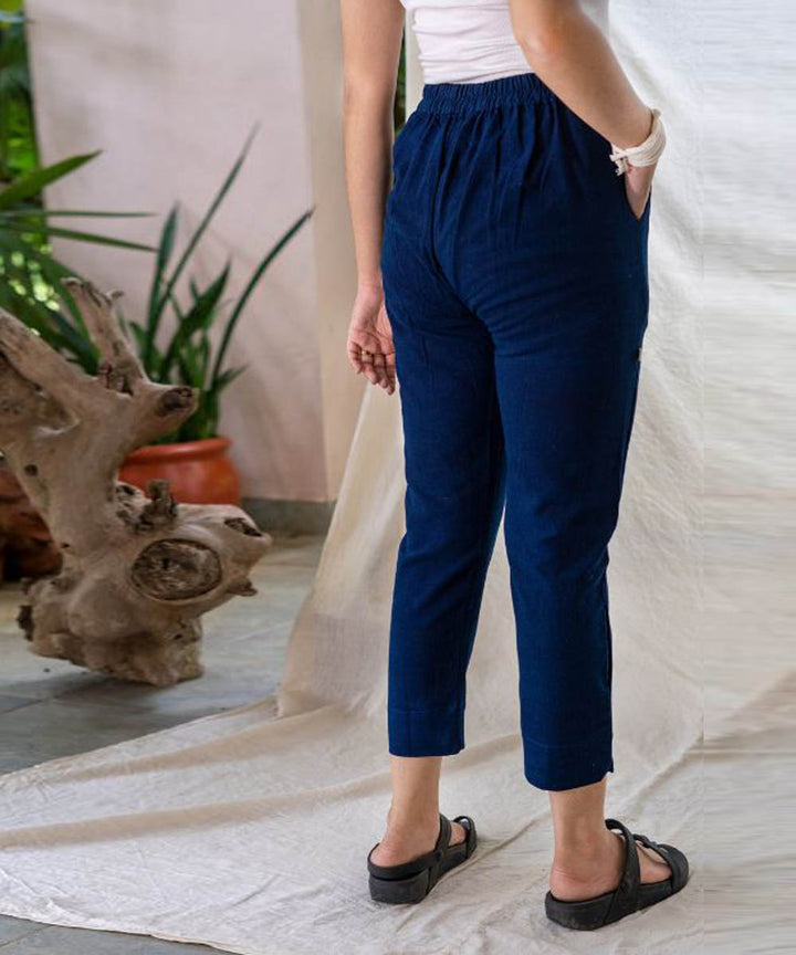 Indigo blue handcrafted ankle pant
