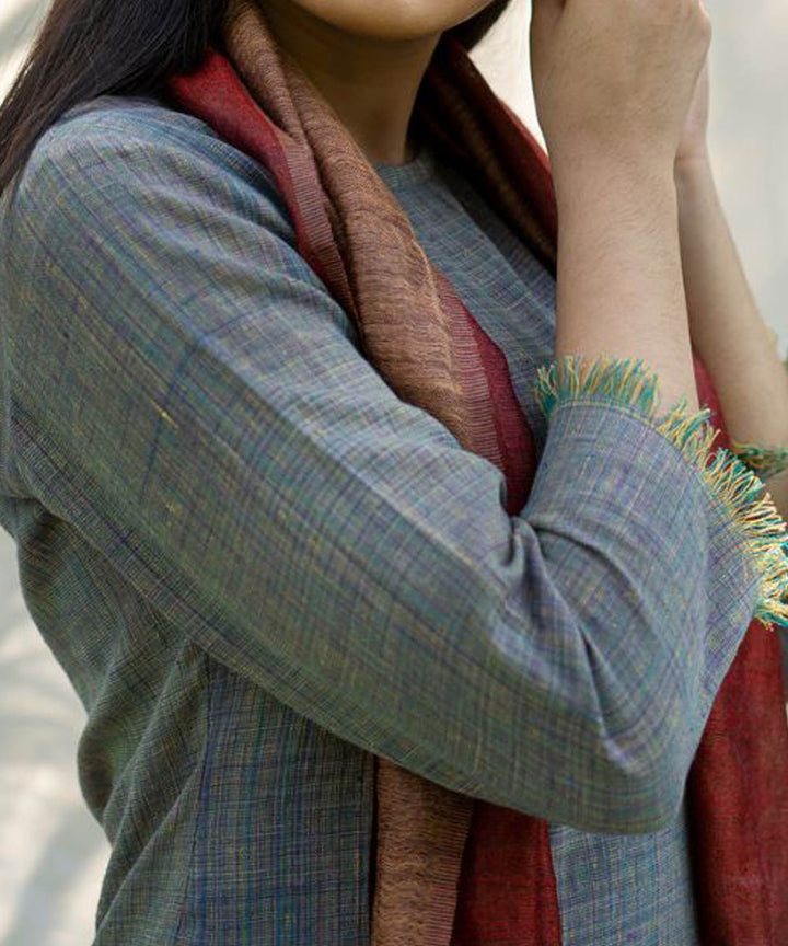 Grey raw edged handcrafted tunic