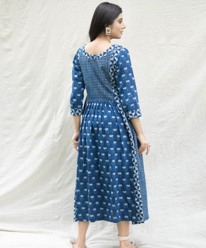 Indigo printed dress