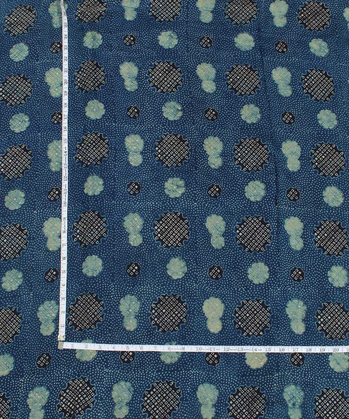 Indigo handblock print modal ajrakh fabric