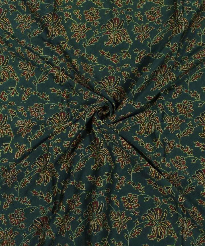 3m Green handblock print modal ajrakh kurta material